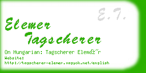 elemer tagscherer business card